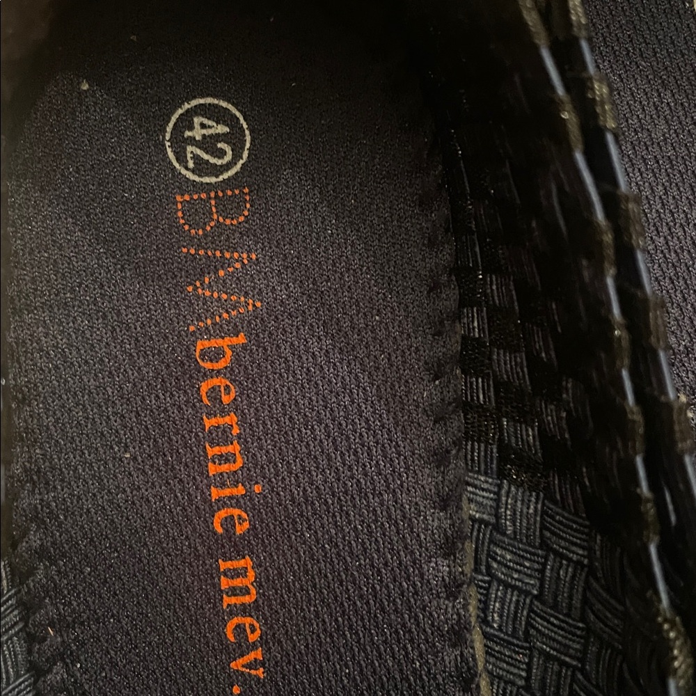 bernie mev. Navy and silver metallic Woven Slip-Ons - Picture 3 of 6